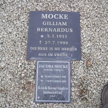 MOCKE Gilliam Bernardus 1931-1999 &amp; Jacoba THERON 1930-2008