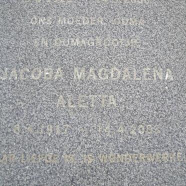 OLIVIER Gabriel Johannes 1921-2000 &amp; Jacoba Magdalena Aletta 1917-2003