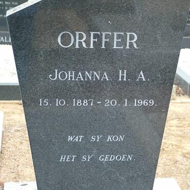 ORFFER Johanna H.A. 1887-1969