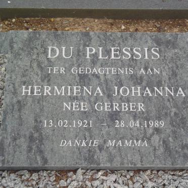 PLESSIS Hermiena Johanna, du nee GERBER 1921-1989