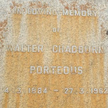PORTEOUS Walter Chadburn 1884-1962