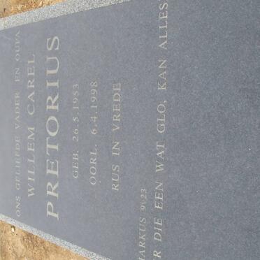 PRETORIUS Willem Carel 1953-1998