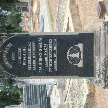 RETIEF Jacobus 1876-1953 &amp; Maria Christina BOTHA 1876-1952