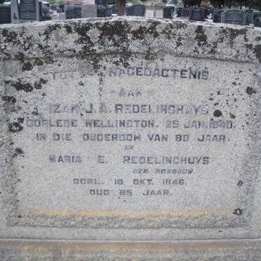 REDELINGHUYS Izak J.A. -1940 &amp; Maria E. ROSSOUW -1946
