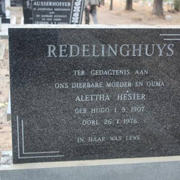 REDELINGHUYS Alettha Hester nee HUGO 1907-1976