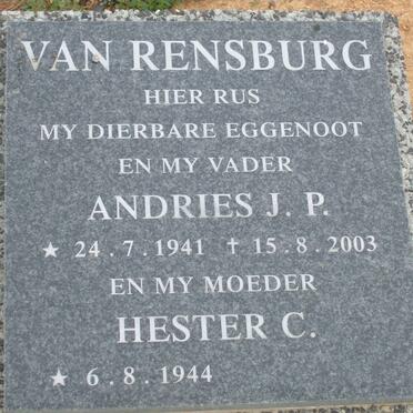 RENSBURG Andries J.P., van 1941-2003 &amp; Hester C. 1944-