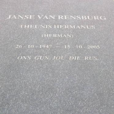 RENSBURG Theunis Hermanus, Janse van 1947-2005