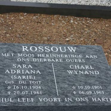 ROSSOUW Charl Wynand 1901-1963 &amp; Sara Adriana DU TOIT 1904-1961