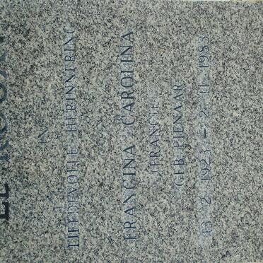 ROUX Francina Carolina, le nee PIENAAR 1923-1983