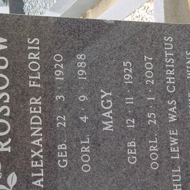ROSSOUW Alexander Floris 1920-1988 &amp; Magy 1925-2007