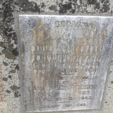 ROSSOUW Daniel G. 1867-1942 &amp; Anna Elizabeth CILLIE 1870-1936