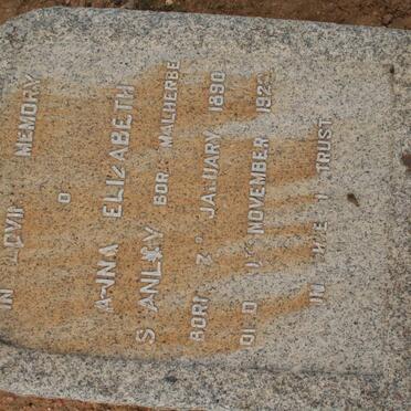 STANLEY Anna Elizabeth nee MALHERBE 1890-192?