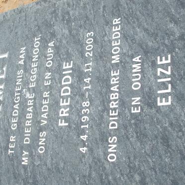 SLAMET Freddie 1938-2003 &amp; Elize 1933-2009