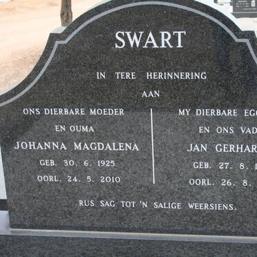 SWART Jan Gerhardus 1929-1978 &amp; Johanna Magdalena 1925-2010