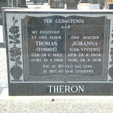 THERON Thomas 1893-1968 &amp; Johanna VIVIERS 1908-1978