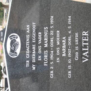 VALTER Floris Marinus 1904-1974 &amp; Barbara 1907-1984