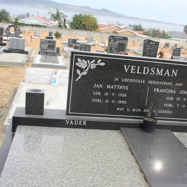 VELDSMAN Jan Matthys 1926-1990 &amp; Francina Johanna A.D. 1925-2003