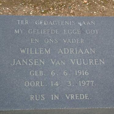 VUUREN Willem Adriaan, Jansen van 1916-1977
