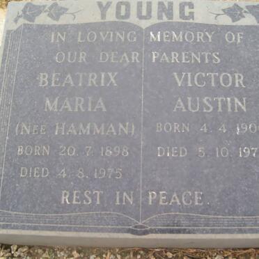 YOUNG Victor Austin 1900-1975 &amp; Beatrix Maria HAMMAN 1898-1975