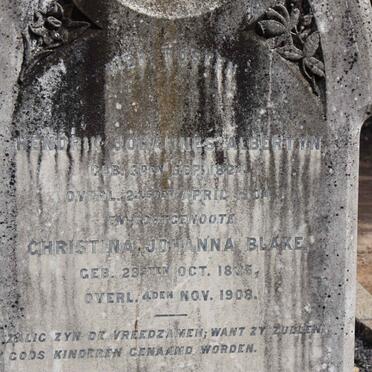ALBERTYN Hendrik Johannes 1824-1904 &amp; Christina Johanna BLAKE 1835-1908