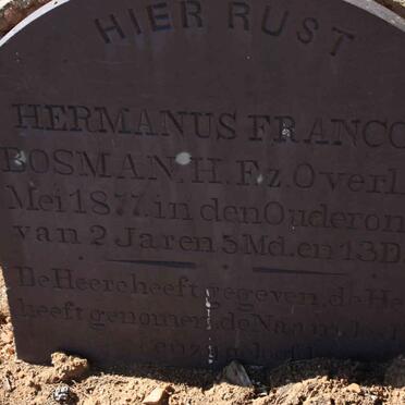 BOSMAN Hermanus Francois -1877