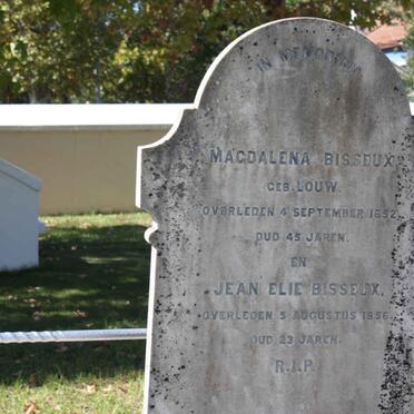 BISSEUX Magdalena nee LOUW -1852 :: BISSEUX Jean Elie -1856