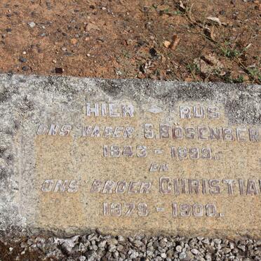 BOSENBERG S. 1843-1899 :: BOSENBERG Christian 1879-1900