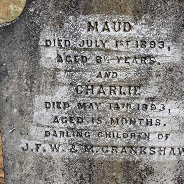 CRANKSHAW Maud -1898 :: CRANKSHAW Charlie -1893