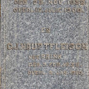 HAUPTFLEISCH C.J. nee BRINK 1839-1910