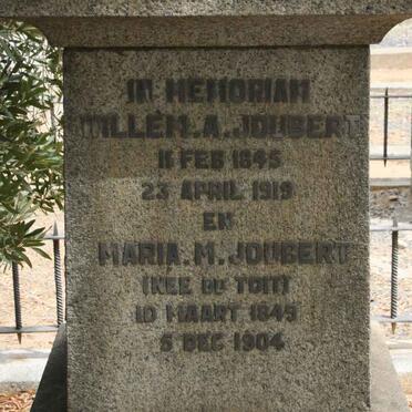 JOUBERT Willem A. 1845-1919 &amp; Maria M. DU TOIT 1849-1904