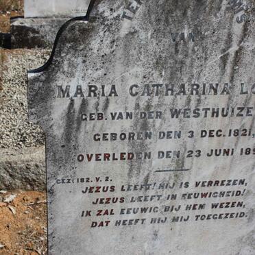 LOUW Maria Catharina nee VAN DER WESTHUIZEN 1821-1894