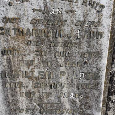 LOUW  Willem P. -1903 &amp; Catharina M.J. nee RETIEF -1903