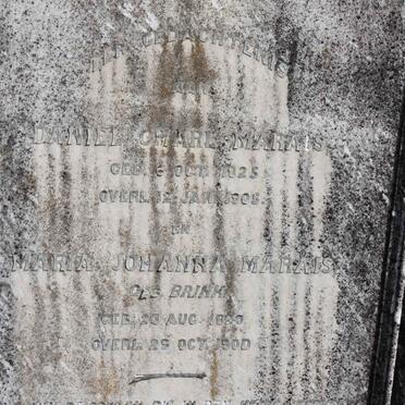 MARAIS Daniel Charl 1825-1905 &amp; Maria Johanna BRINK 1829-1900