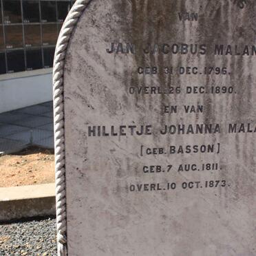 MALAN Jan Jacobus 1796-1890 &amp; Hilletje Johanna BASSON 1811-1873