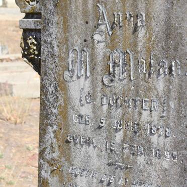 MALAN Anna M. 1878-1895