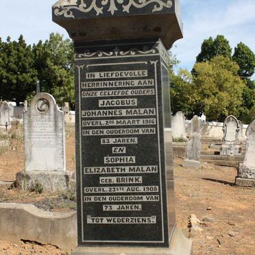 MALAN Jacobus Johannes -1916 &amp; Sophia Elizabeth BRINK -1908