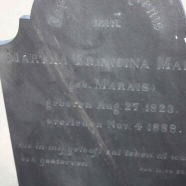 MALAN Martha Francina nee MARAIS 1823-1888