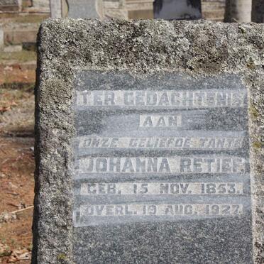 RETIEF Johanna 1853-1927