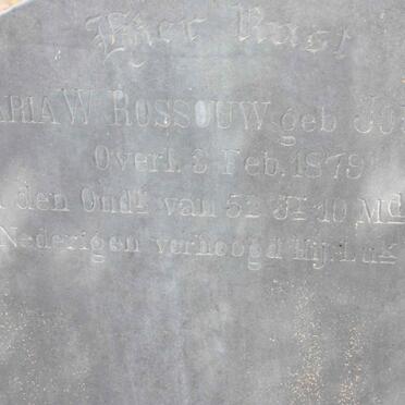 ROSSOUW Maria W. nee JOUBERT -1879