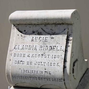 RIDDELL Angie Claudia 1881-1835