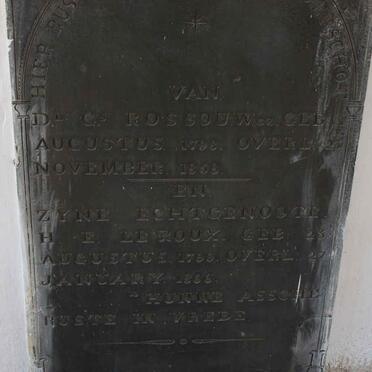 ROSSOUW Daniel Gerhardus 1798-1853 &amp; H.F. LE ROUX 1799-1866