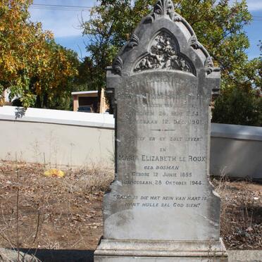 ROUX Bernard Petrus Jacobus, le 1854-1901 &amp; Maria Elizabeth BOSMAN 1855-1944
