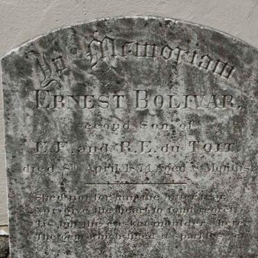 TOIT Ernest Bolivar, du 1874-1874
