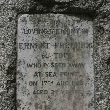 TOIT Ernest Frederick, du -1915