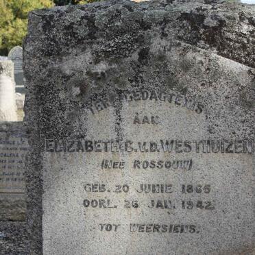 WESTHUIZEN Elizabeth S., v.d. nee ROSSOUW 1865-1942