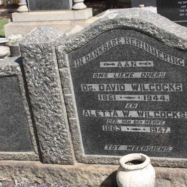WILCOCKS David 1861-1944 &amp; Aletta W. VAN DER MERWE 1863-1947