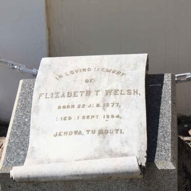 WELSH Elizabeth T. 1877-1894