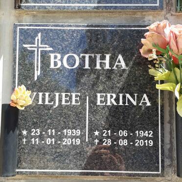 BOTHA Viljee 1939-2019 &amp; Erina 1942-2019