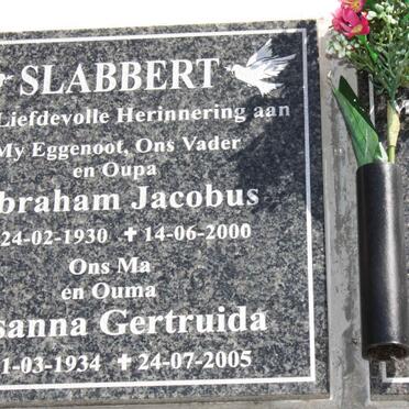 SLABBERT Abraham Jacobus 1930-2000 &amp; Susanna Gertruida 1934-2005