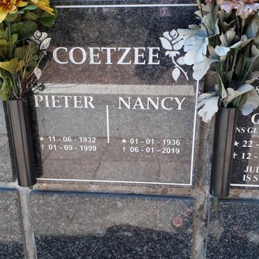 COETZEE Pieter 1932-1999 &amp; Nancy 1936-2019